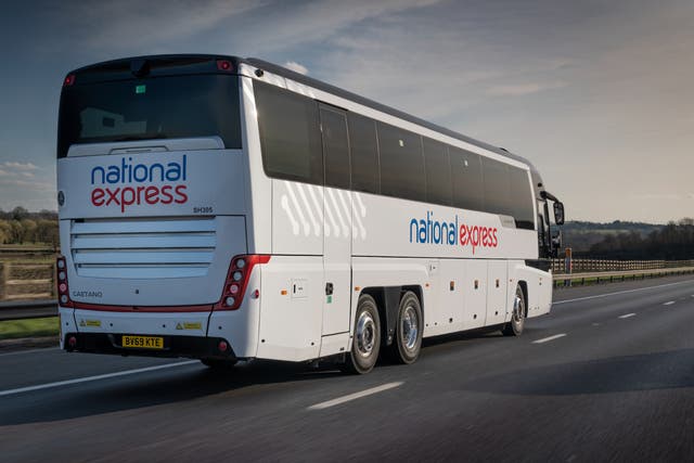 <p>Driving home at Christmas: National Express is adding extra intercity coaches on 25 December</p>