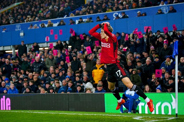 Alejandro Garnacho put United ahead at Goodison Park in sensational style (Peter Byrne/PA)