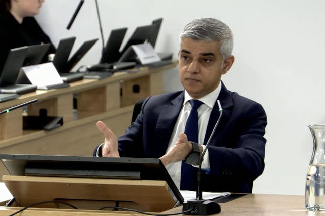 Sadiq Khan told the Covid Inquiry he was ‘disappointed’ by the lack of communication from Government in early 2020 (UK Covid-19 Inquiry)