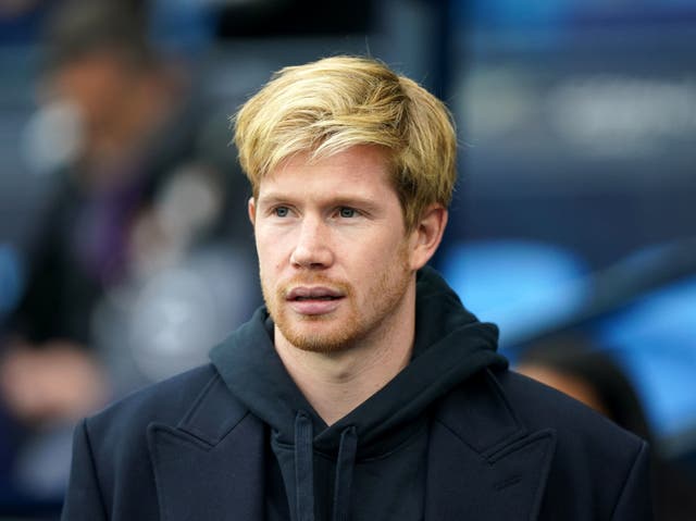 <p>Manchester City’s Kevin De Bruyne prior to the Premier League match at the Etihad Stadium</p>