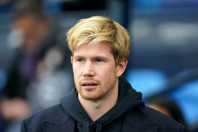 <p>Manchester City’s Kevin De Bruyne prior to the Premier League match at the Etihad Stadium</p>