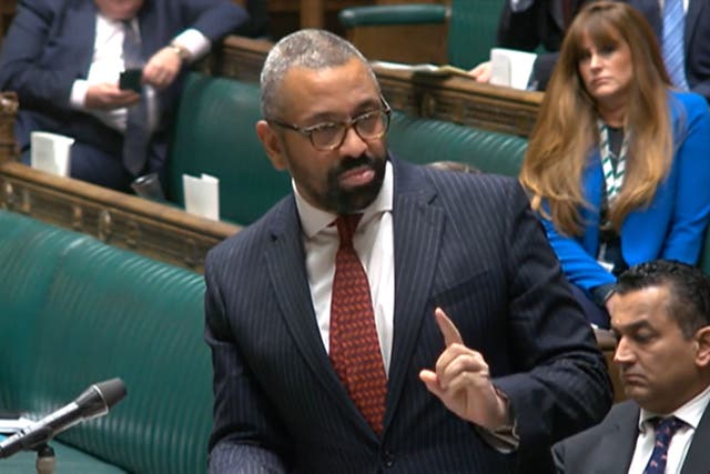Home Secretary James Cleverly speaks during Home Office Questions in the House of Commons, London. Picture date: Monday November 27, 2023.