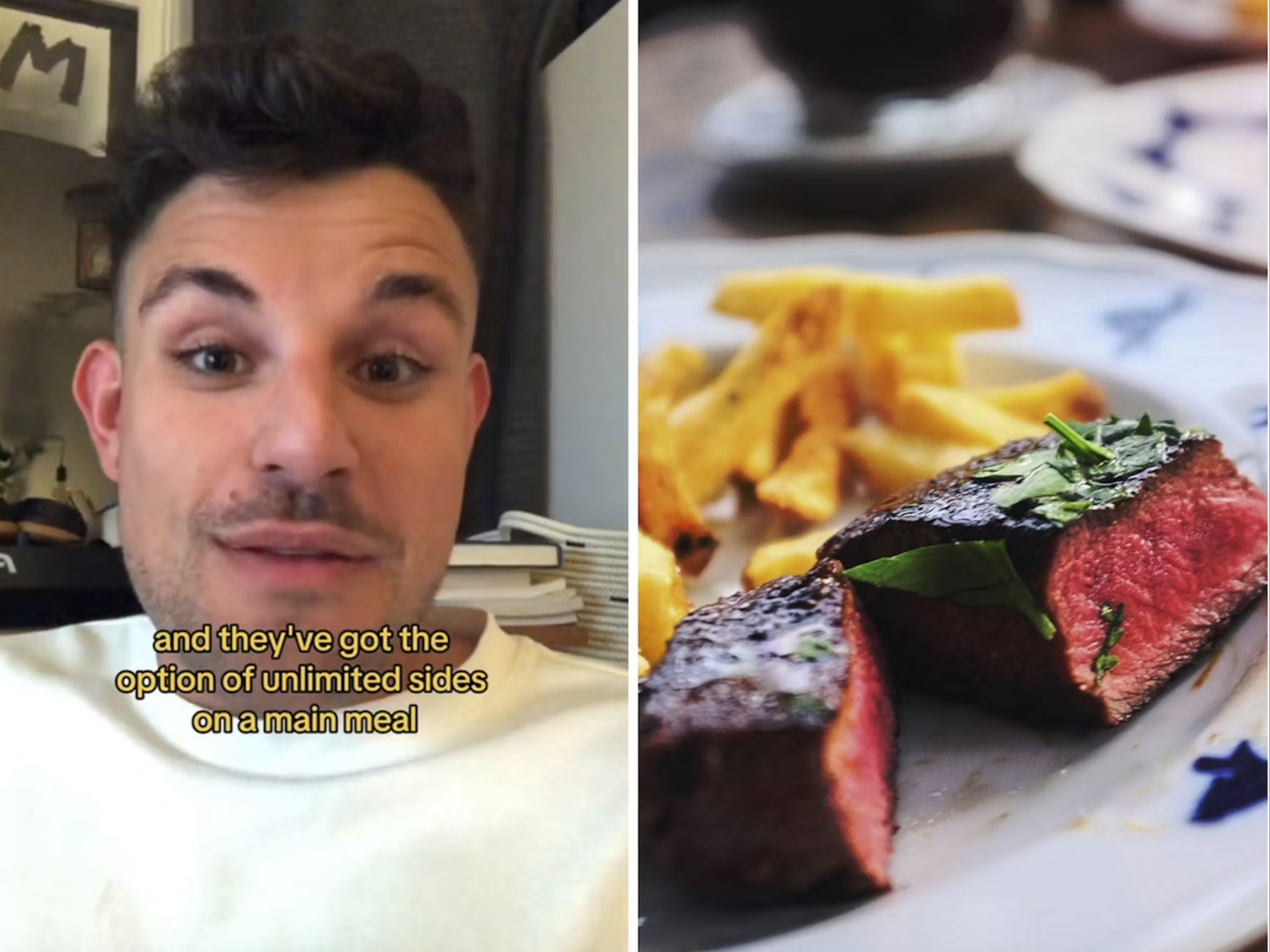 steakhouse, waiter, steak, restaurant, tiktok, steakhouse customer told sides are ‘unlimited’ by waiter but ended up paying double for their meal