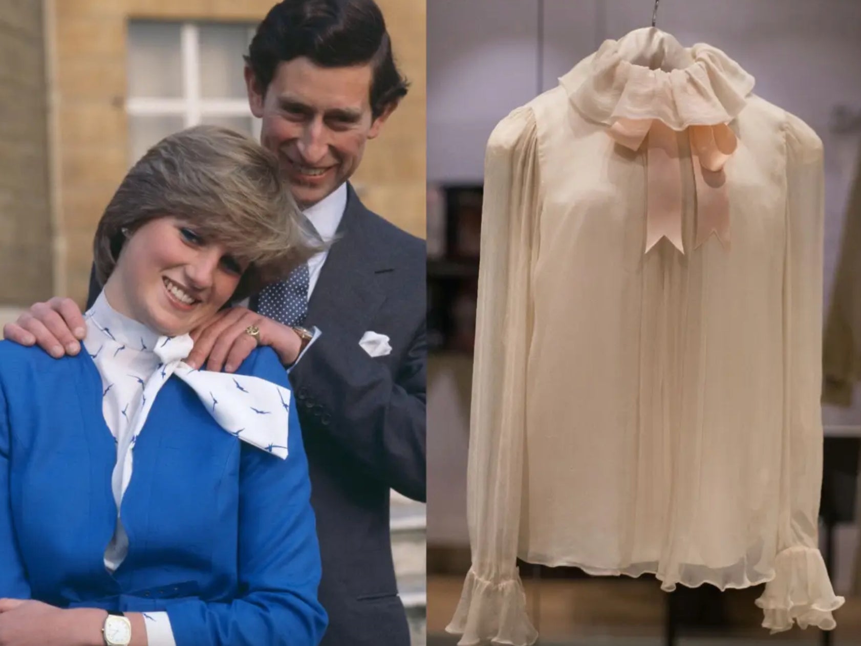 princess diana, auction house, princess of wales, engagement, princess diana engagement blouse expected to sell for 100k at auction