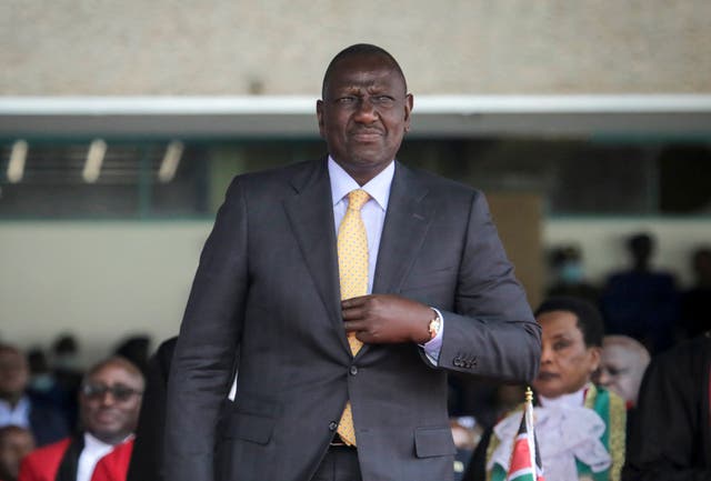 <p>Kenya's president William Ruto arrives to be sworn in to office at a ceremony held at Kasarani stadium in Nairobi, Kenya, Sept. 13, 2022</p>