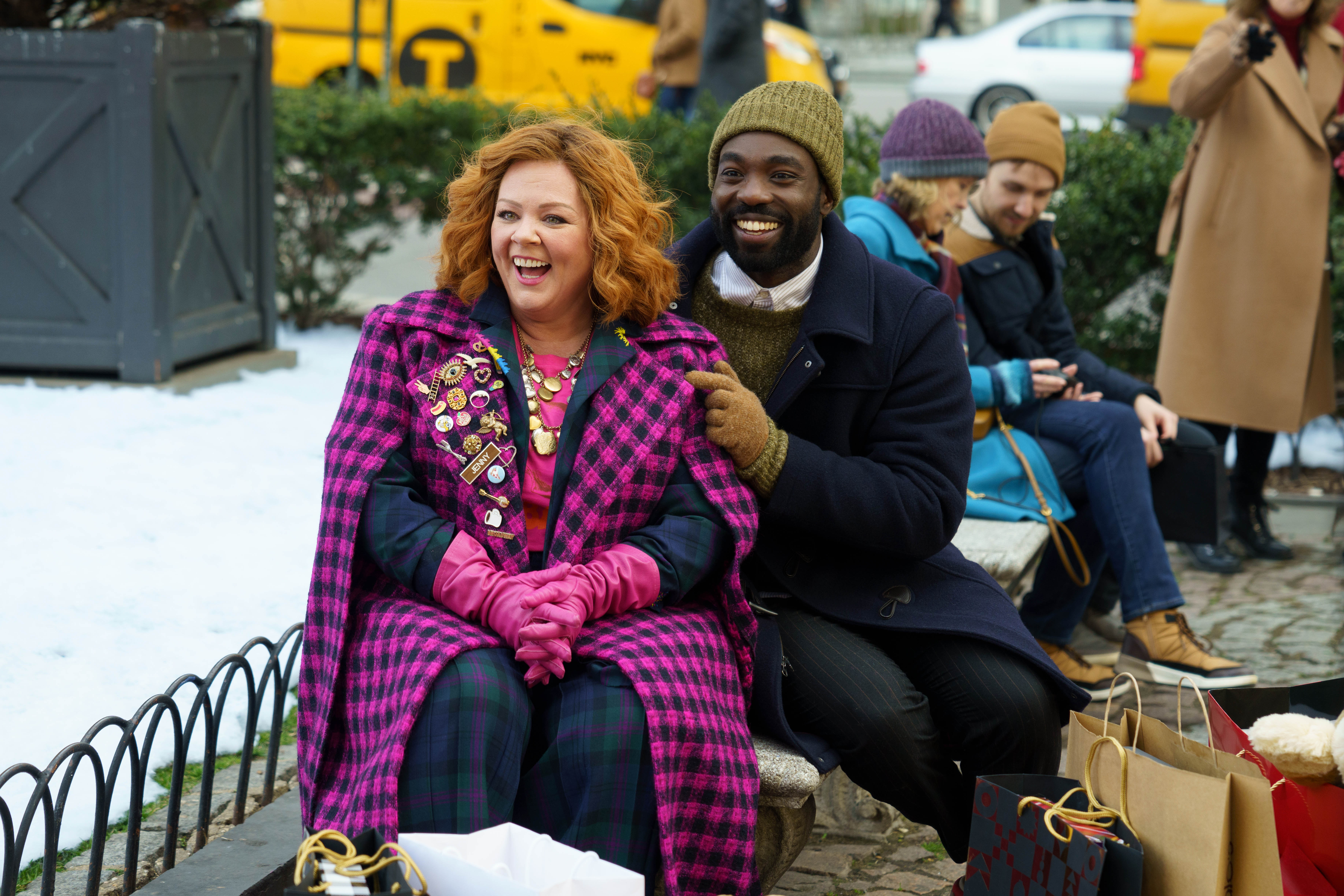 Melissa McCarthy and Paapa Essiedu out and about in Manhattan in ‘Genie’