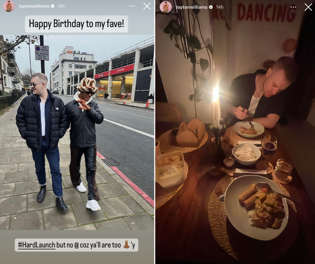 <p> Layton Williams has shared rare photos on Instagram of his mystery man  </p>