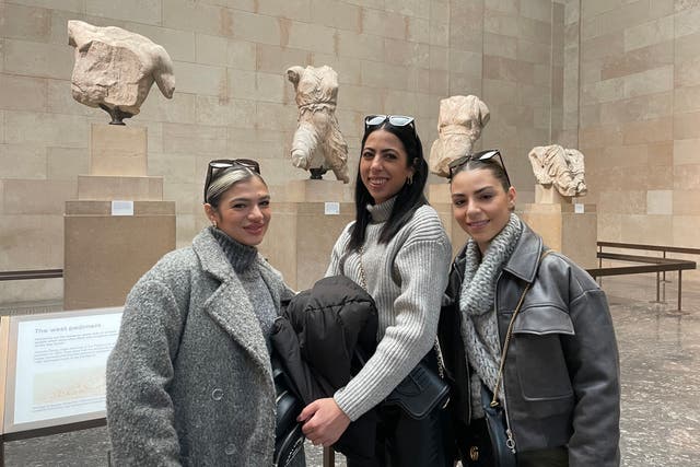 <p>Zoe, Rafaella and Stella visited the Elgin marbles from Cyprus</p>