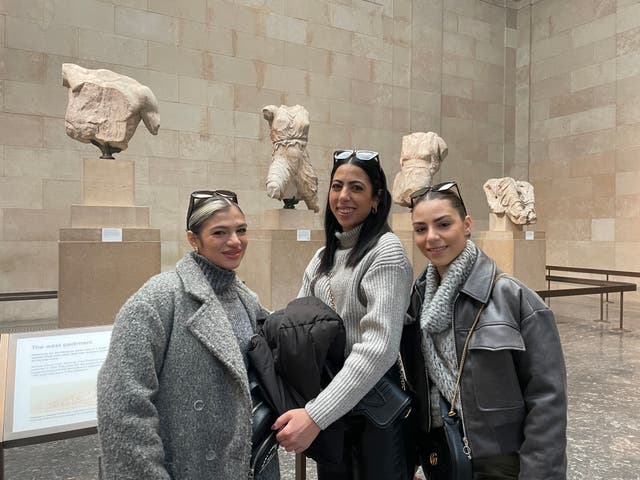 <p>Zoe, Rafaella and Stella visited the Elgin marbles from Cyprus</p>