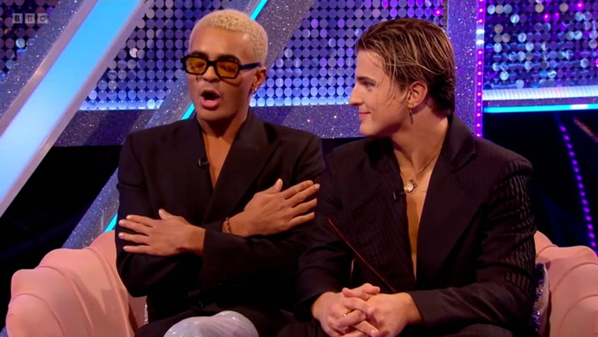 Strictly Come Dancing’s Layton Williams and Nikita Kuzmin react after making the bottom two for first time