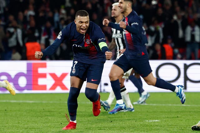 <p>Kylian Mbappe scored the equaliser for PSG to keep them second in Group F</p>