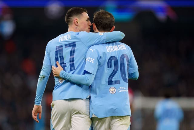 Phil Foden, left, inspired Manchester City’s fightback (David Davies/PA)