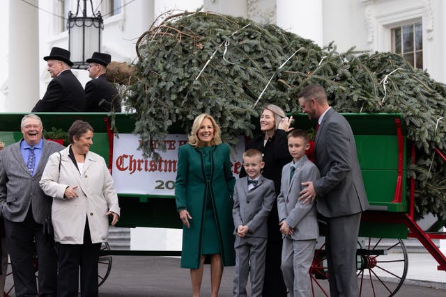 <p>First Lady Jill Biden welcomes the 2023 National Christmas Tree</p>