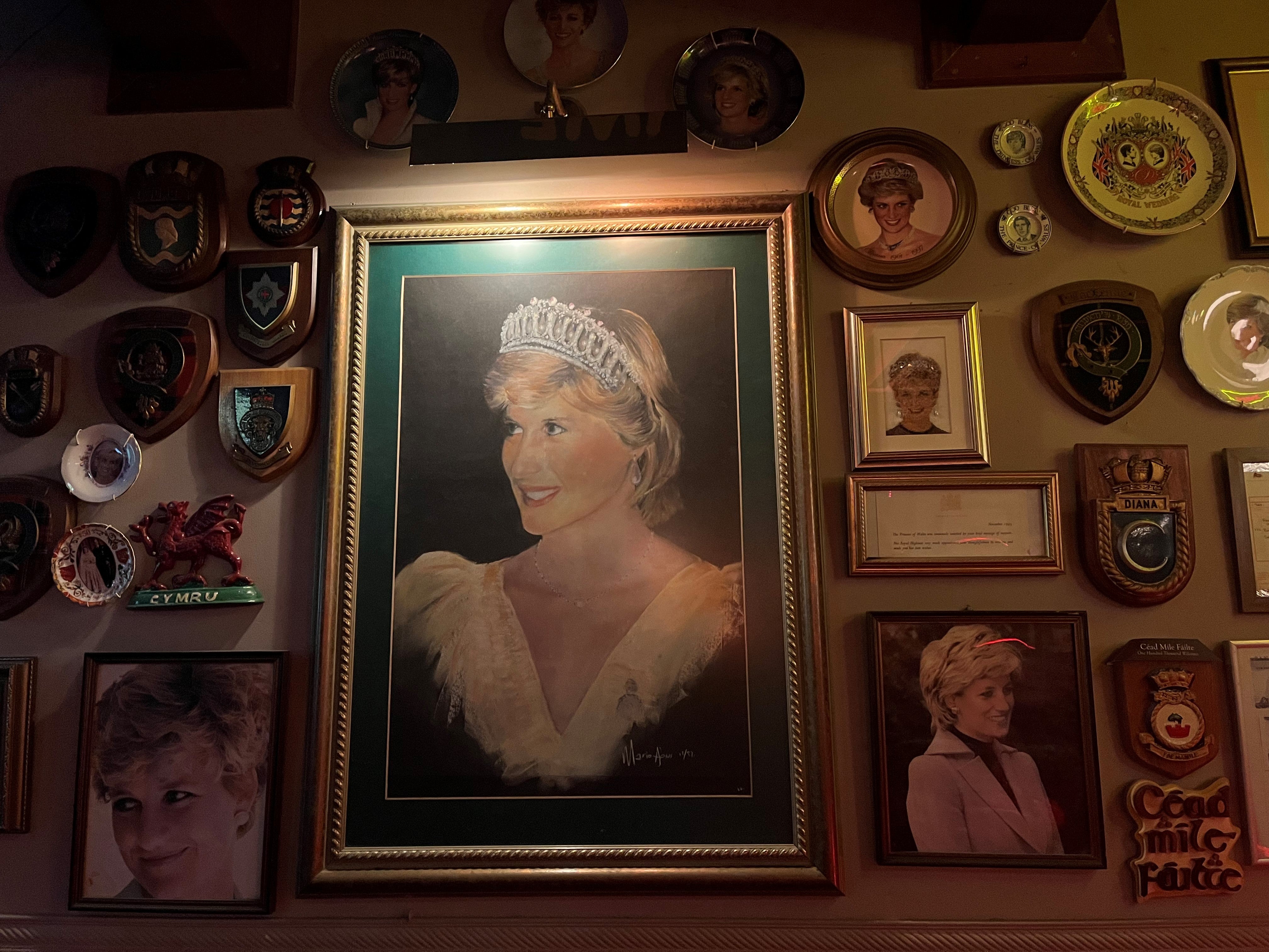 This Qawra pub is plastered with Lady Di memorabilia