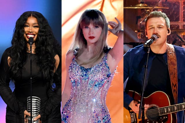 <p>SZA, Taylor Swift and Morgan Wallen</p>