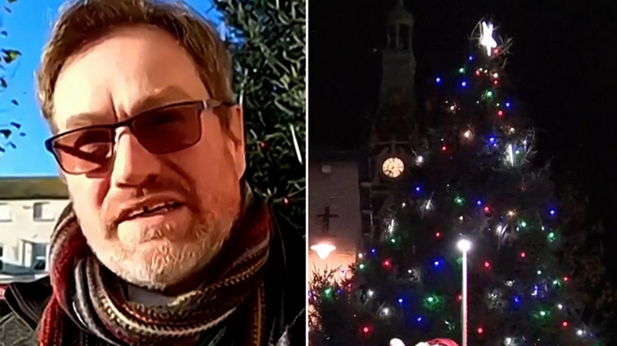 Town’s ‘wonky’ viral Christmas tree defended by councillor: ‘People have learned to love it’