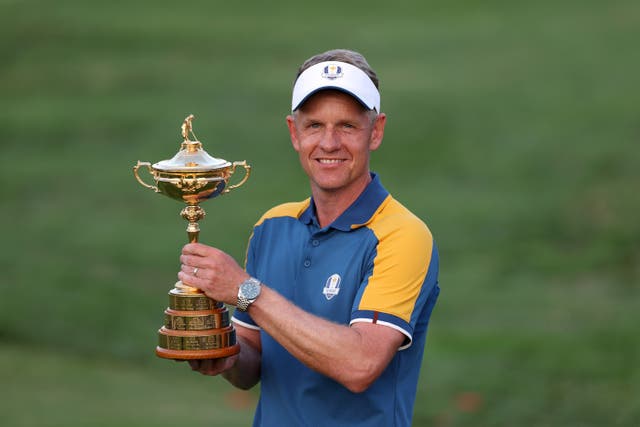<p>Luke Donald led Europe to victory over the USA in Rome </p>