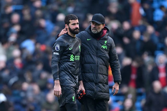 <p>Alisson is set to miss up to five matches </p>
