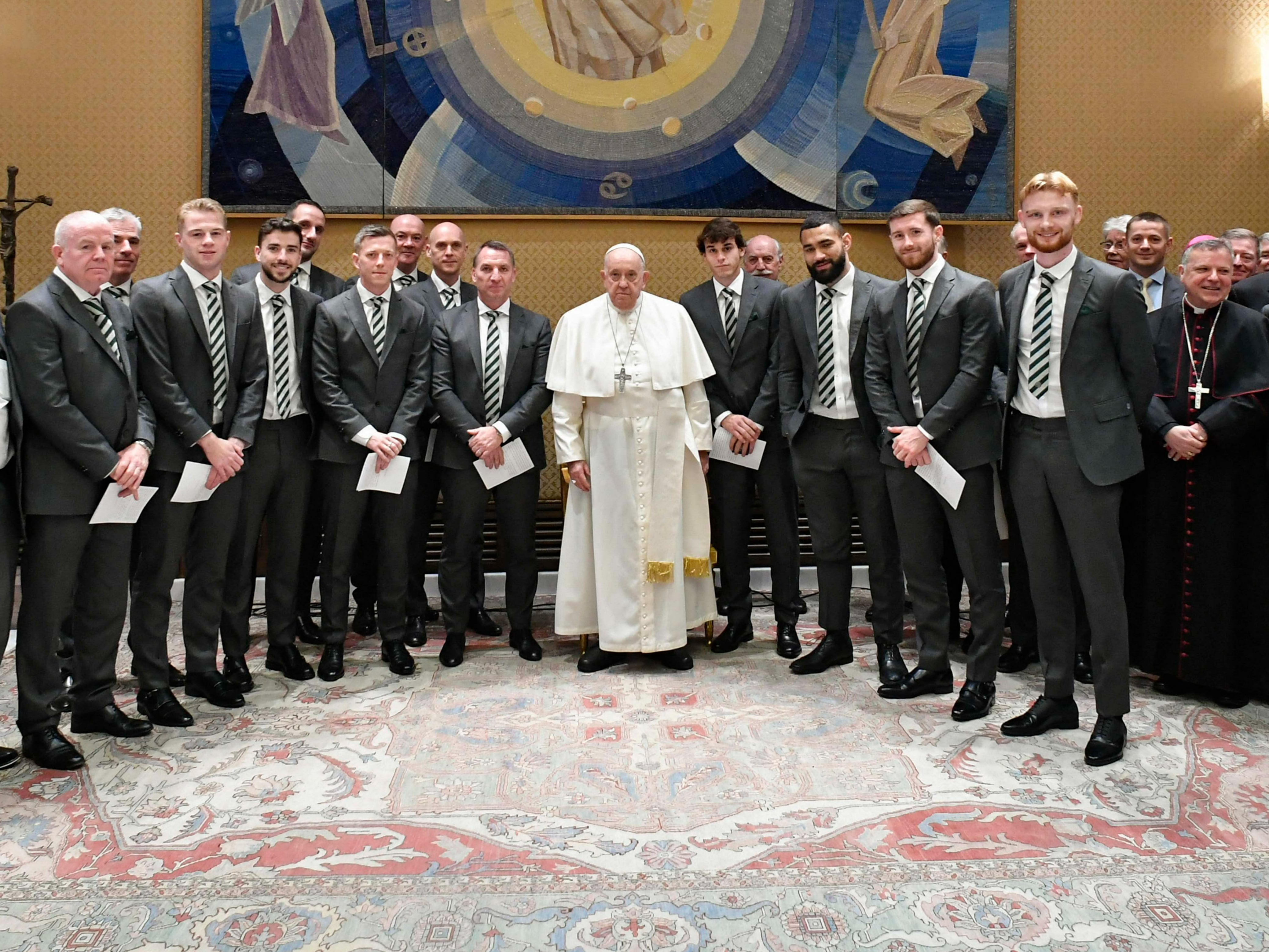 The Pope urged the Celtic squad to retain an “amateur spirit”