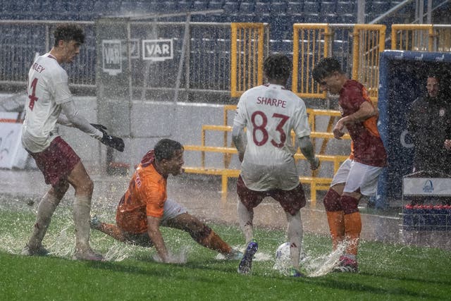 <p>The Uefa Youth League match between the clubs was hit by heavy rain </p>