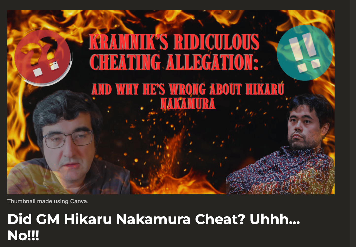 Hikaru Nakamura's dig at Vladimir Kramnik over cheating