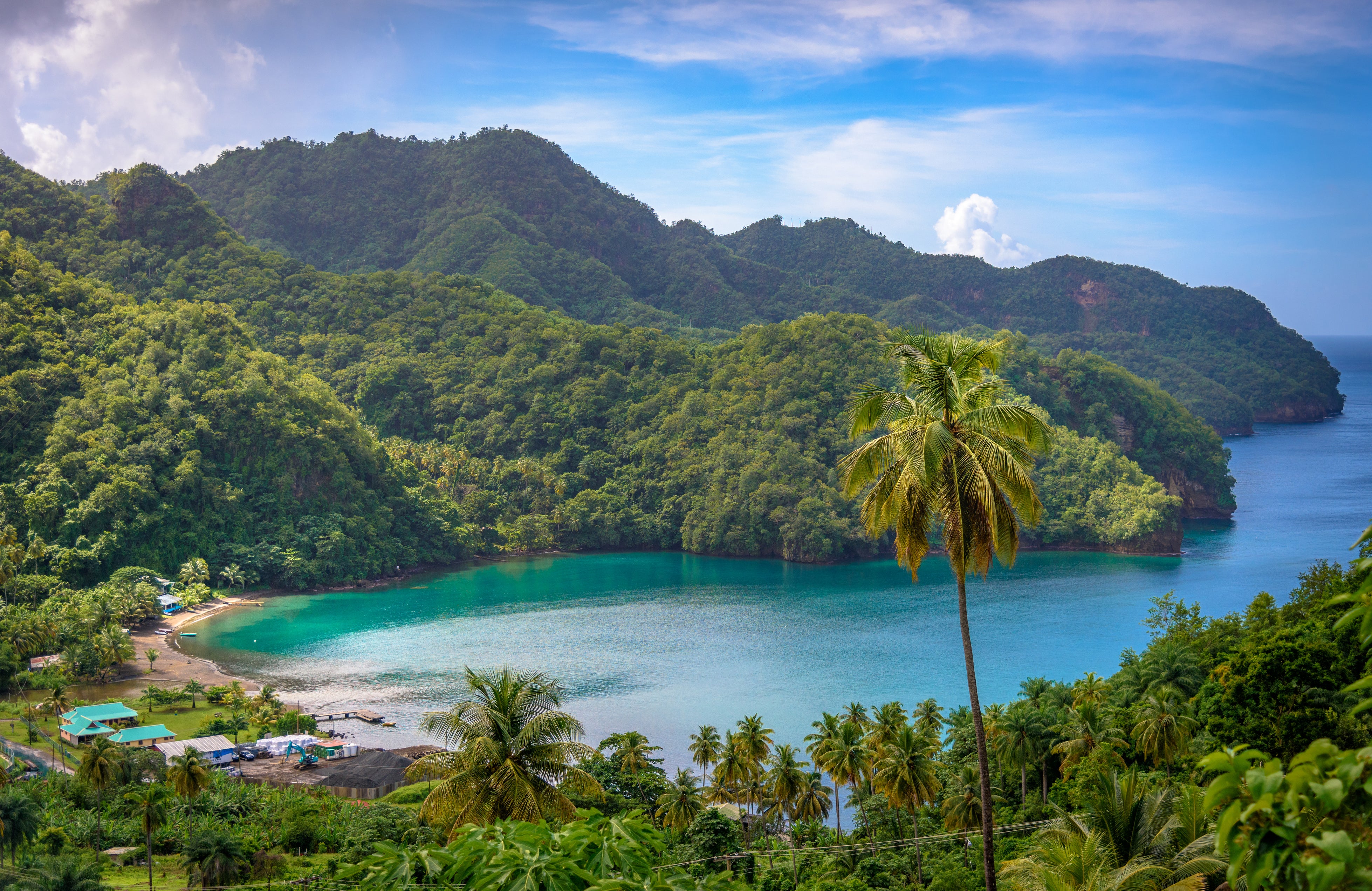 Fringed by palm groves, the coves of St Vincent offer isolated stretches of black and white sand beach