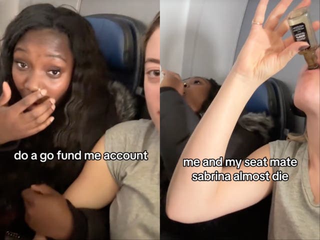 <p>Strangers share hysterical video of their instant bond during severe flight turbulence</p>