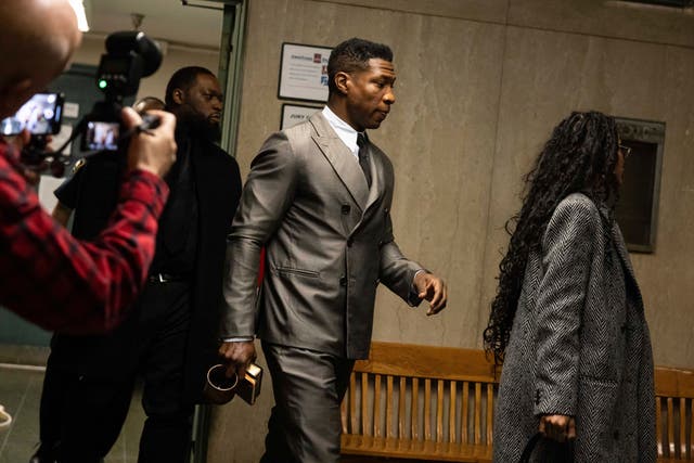 <p>Jonathan Majors arrives at court for a jury selection on his domestic violence case, Wednesday, Nov. 29, 2023, in New York. (AP Photo/Yuki Iwamura)</p>