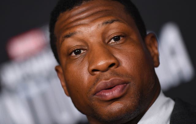 <p>Jonathan Majors arrives for the World Premiere of Marvel’s ‘Ant-Man and the Wasp: Quantumania' at the Regency Village Theatre in Los Angeles, February 6, 2023. </p>