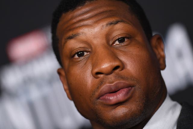 <p>Jonathan Majors arrives for the World Premiere of Marvel’s ‘Ant-Man and the Wasp: Quantumania' at the Regency Village Theatre in Los Angeles, February 6, 2023. </p>