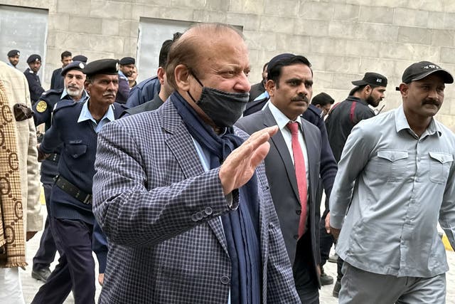 <p>Pakistan’s former prime minister arrives the Islamabad High Court during a hearing in a case</p>