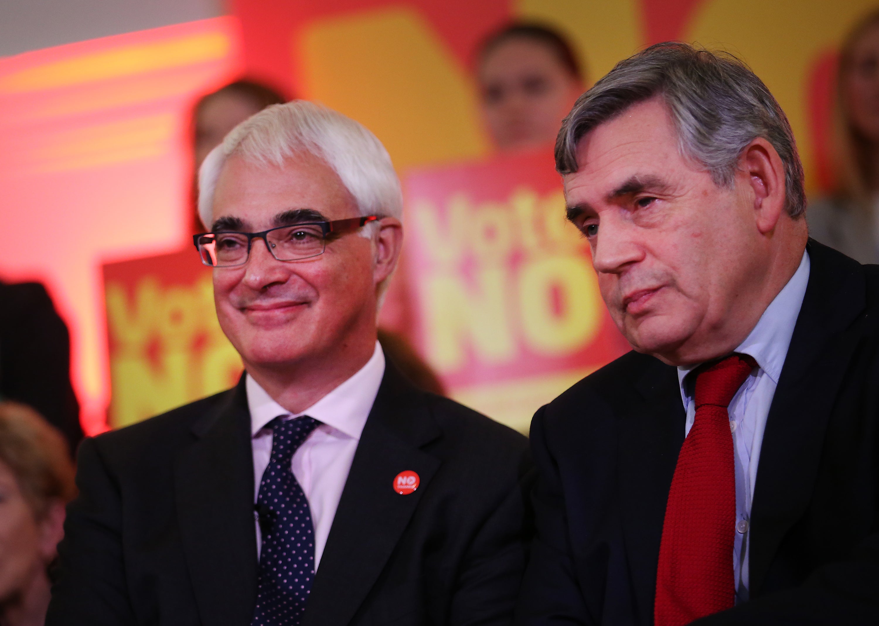 Alastair Darling with close ally Gordon Brown at a Better Together campaign rally in 2014