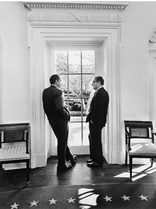 Richard Nixon and Harry Kisisnger at the Oval Office on 10 February 1971