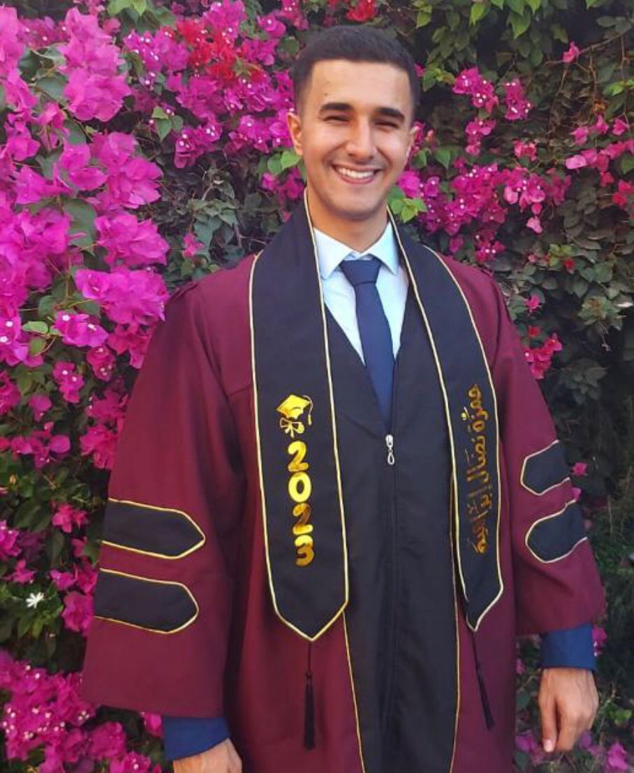 Hamza Ibrahim, 22, when he graduated after completing his degree in English last year