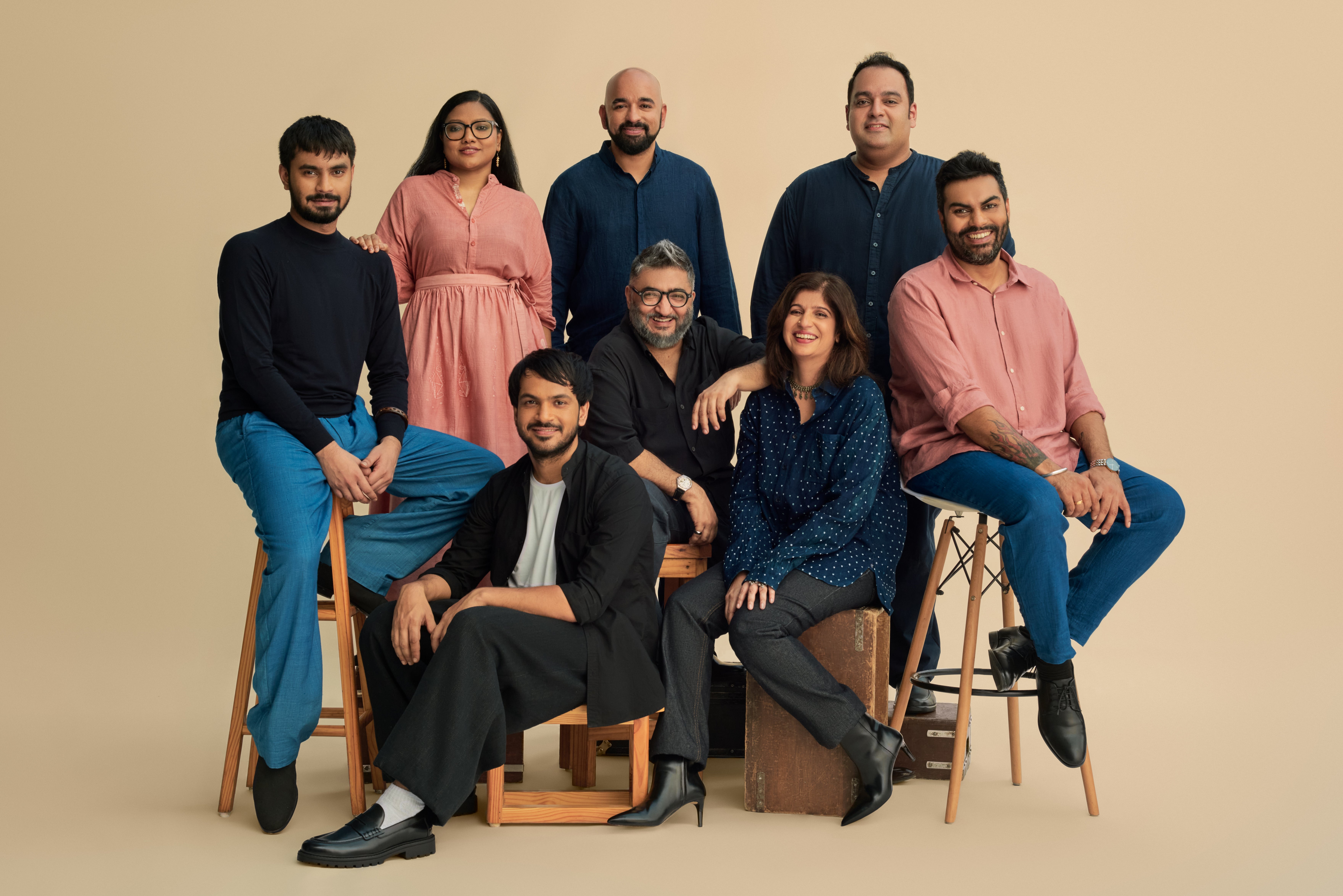 The India Bafta Breakthrough cohort: Shardul Bhardwaj, Lipika Singh Darai, Kislay, Sanal George, Satya Rai Nagpaul, Miriam Chandy Menacherry, Abhay Koranne and Abhinav Tyagi