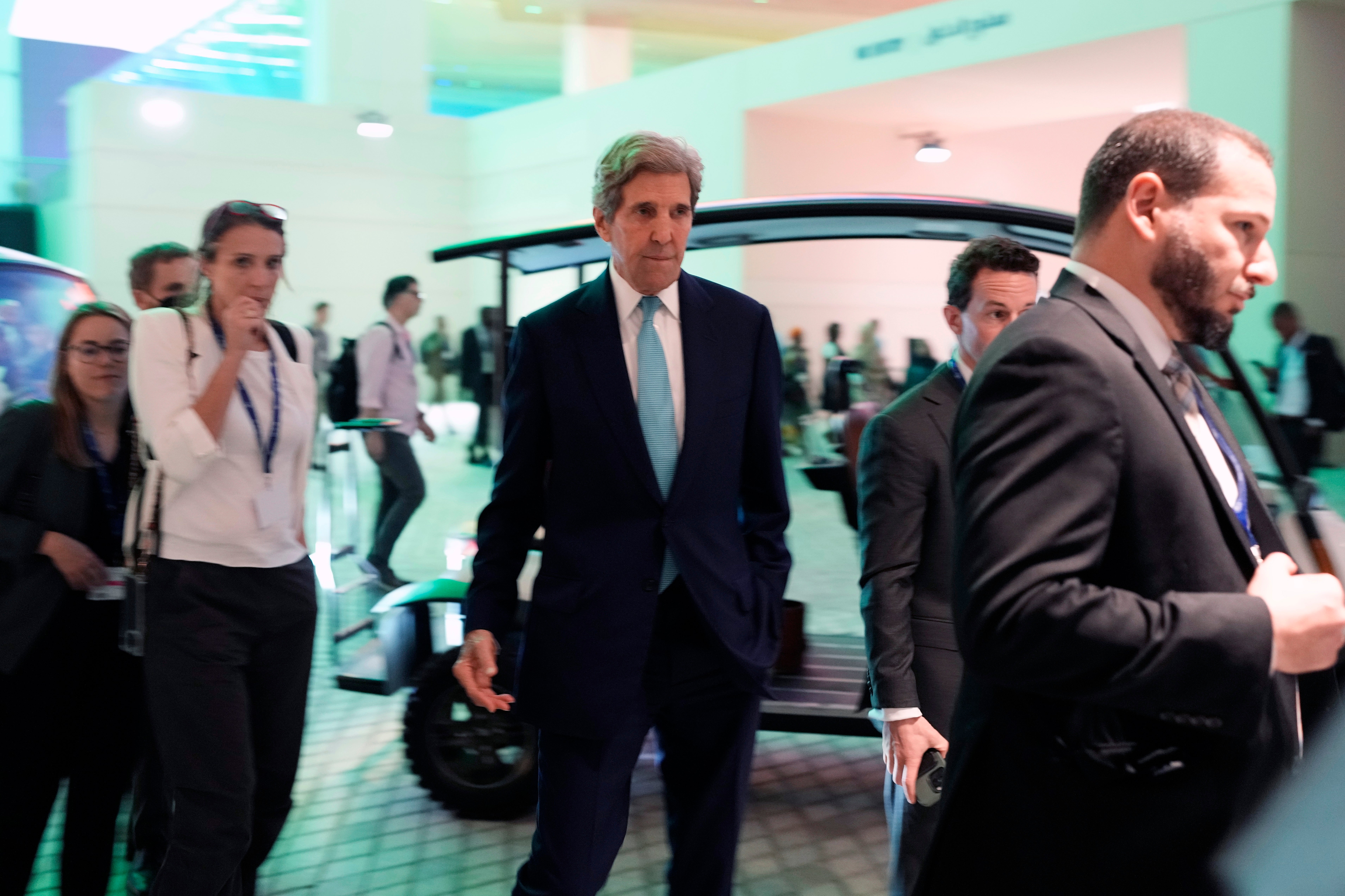 John Kerry, US special presidential envoy for climate, at the Cop28 venue on Thursday