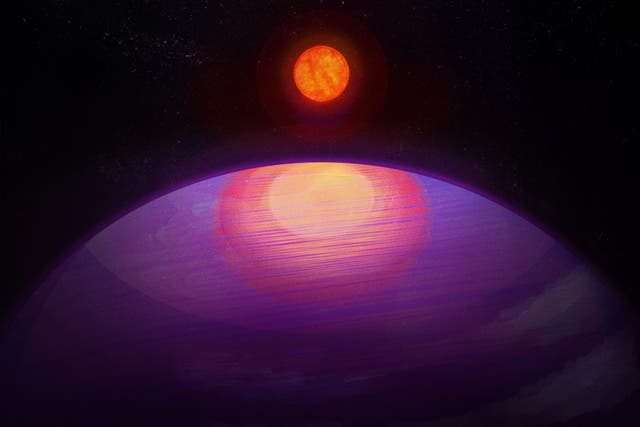 An artist’s impression of the LHS 3154b planet and its host star (Penn State University)