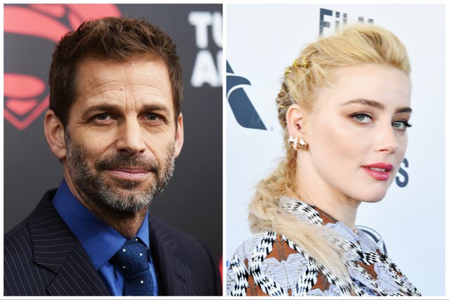 <p>Zack Snyder and Amber Heard</p>