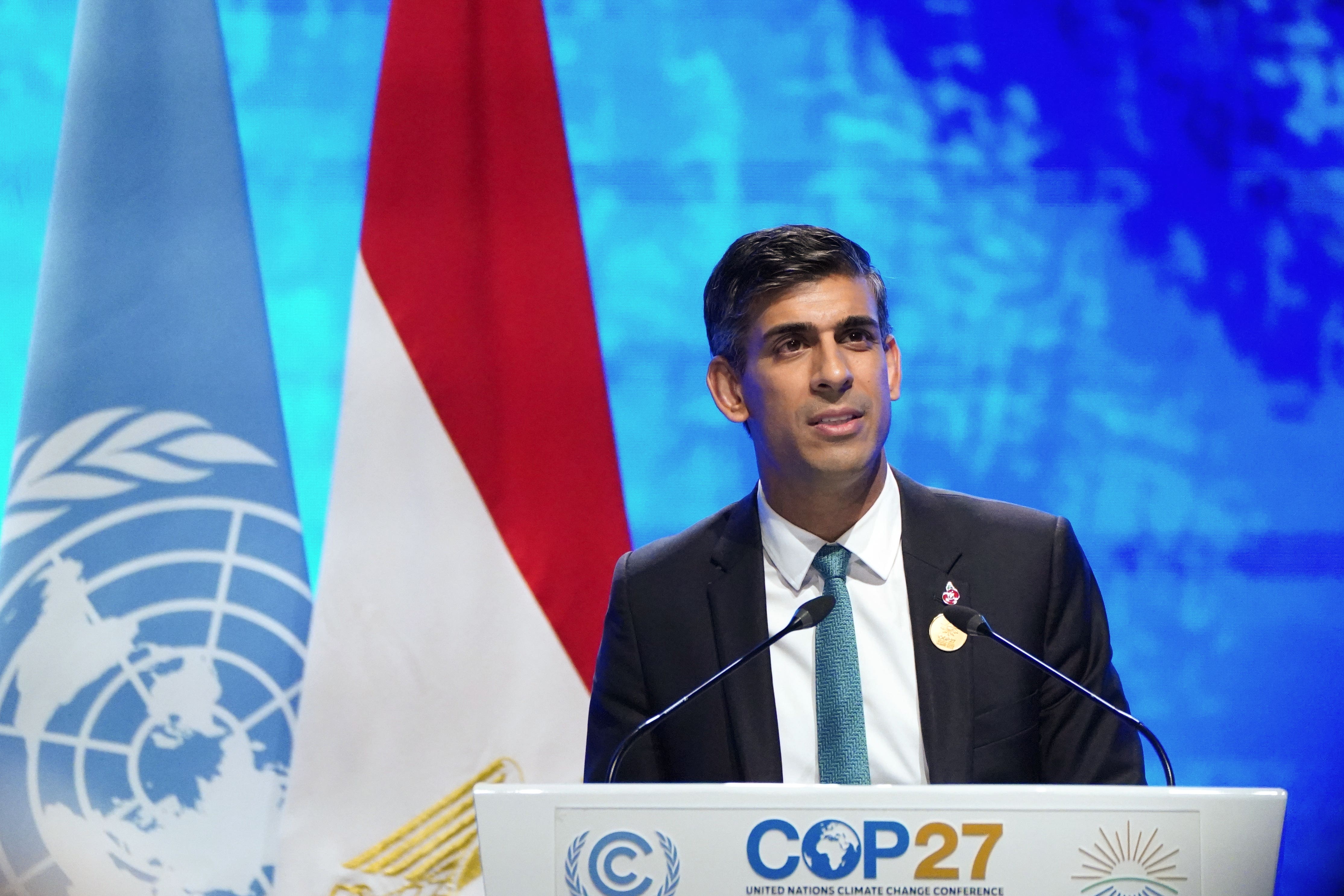 Prime Minister Rishi Sunak will push for an ‘era of action’ at the Cop28 climate conference in Dubai (Stefan Rousseau/PA)