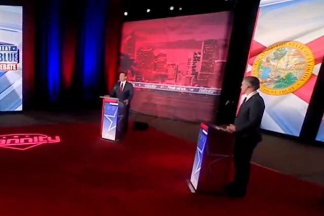 <p>Ron DeSantis and Gavin Newsom clash in Fox News debate</p>