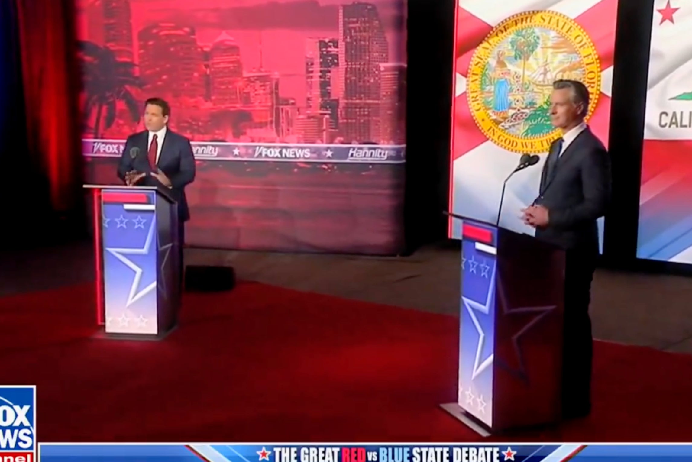 Ron DeSantis and Gavin Newsom clash in Fox News debate
