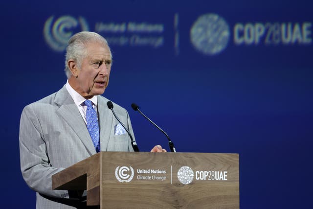 <p>King Charles III delivers an address at the opening ceremony of Cop28</p>