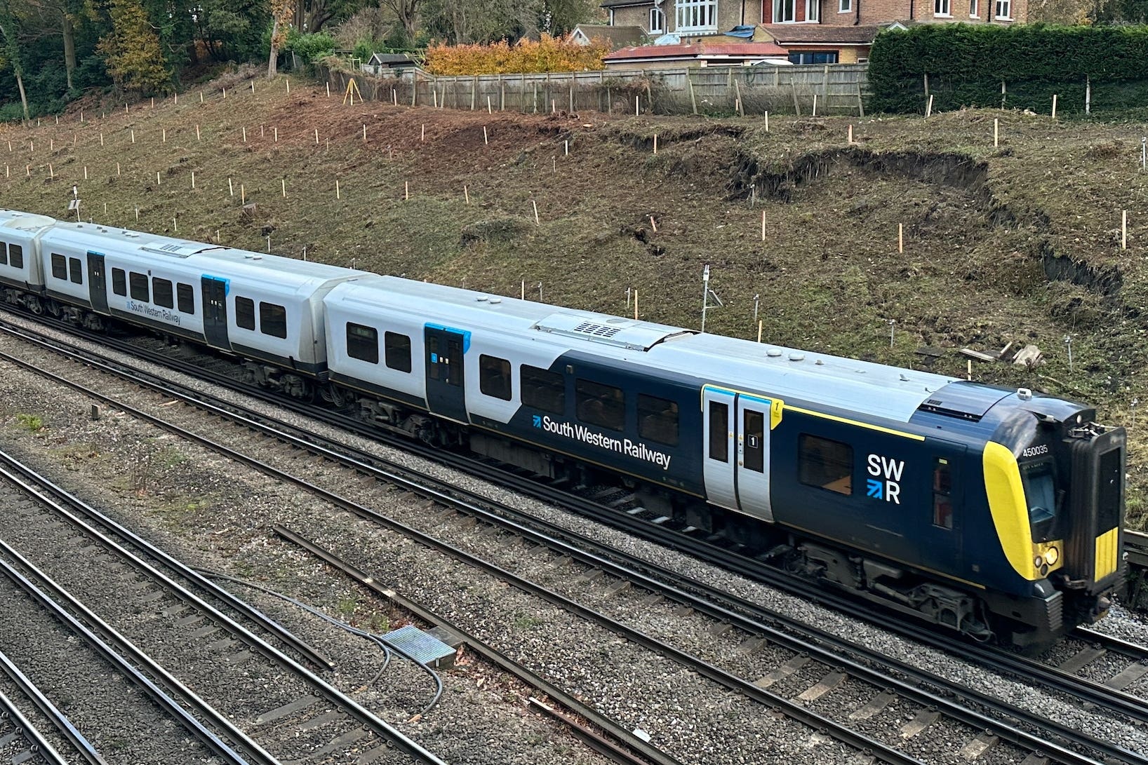 Passengers are being urged to avoid one of the UK’s busiest rail routes next week during emergency work to repair a landslip (Network Rail/PA)