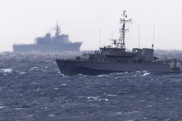 <p>File. A Japanese Maritime Self Defense Force minesweeper searches in the waters where a US military Osprey aircraft crashed, off Yakushima, Kagoshima prefecture, southern Japan, Friday, 1 December 2023. Japan suspended flights by its Osprey aircraft Thursday, officials said, the day after the US Air Force Osprey based in Japan crashed into the sea during a training mission</p>