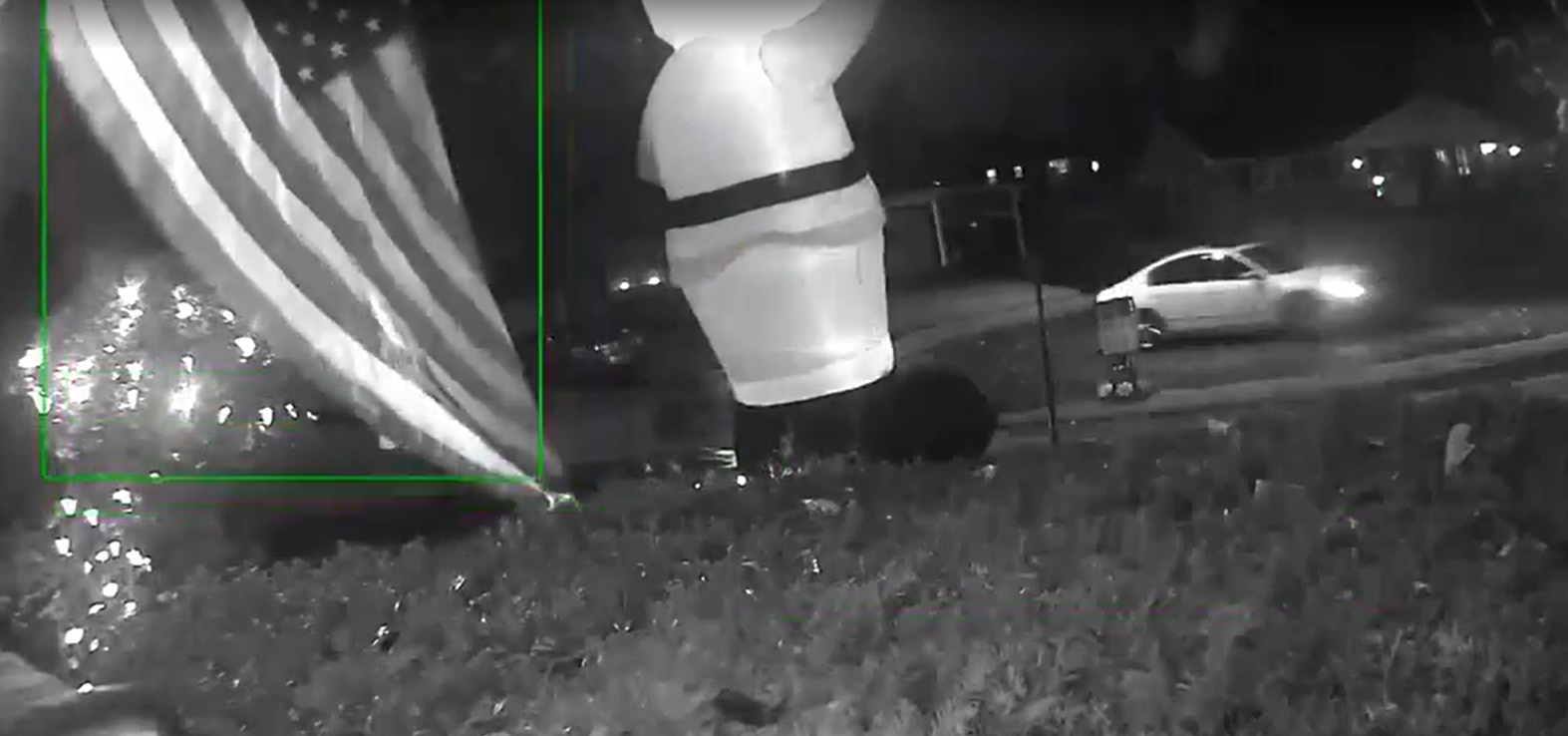 Mr Nelson’s security footage captured the moment Santa was supposedly shot