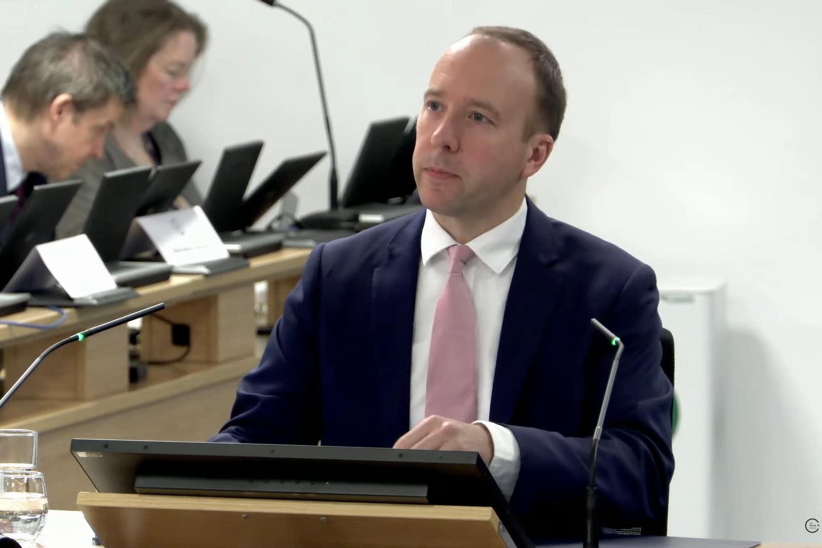 The former health secretary giving evidence at Dorland House in London