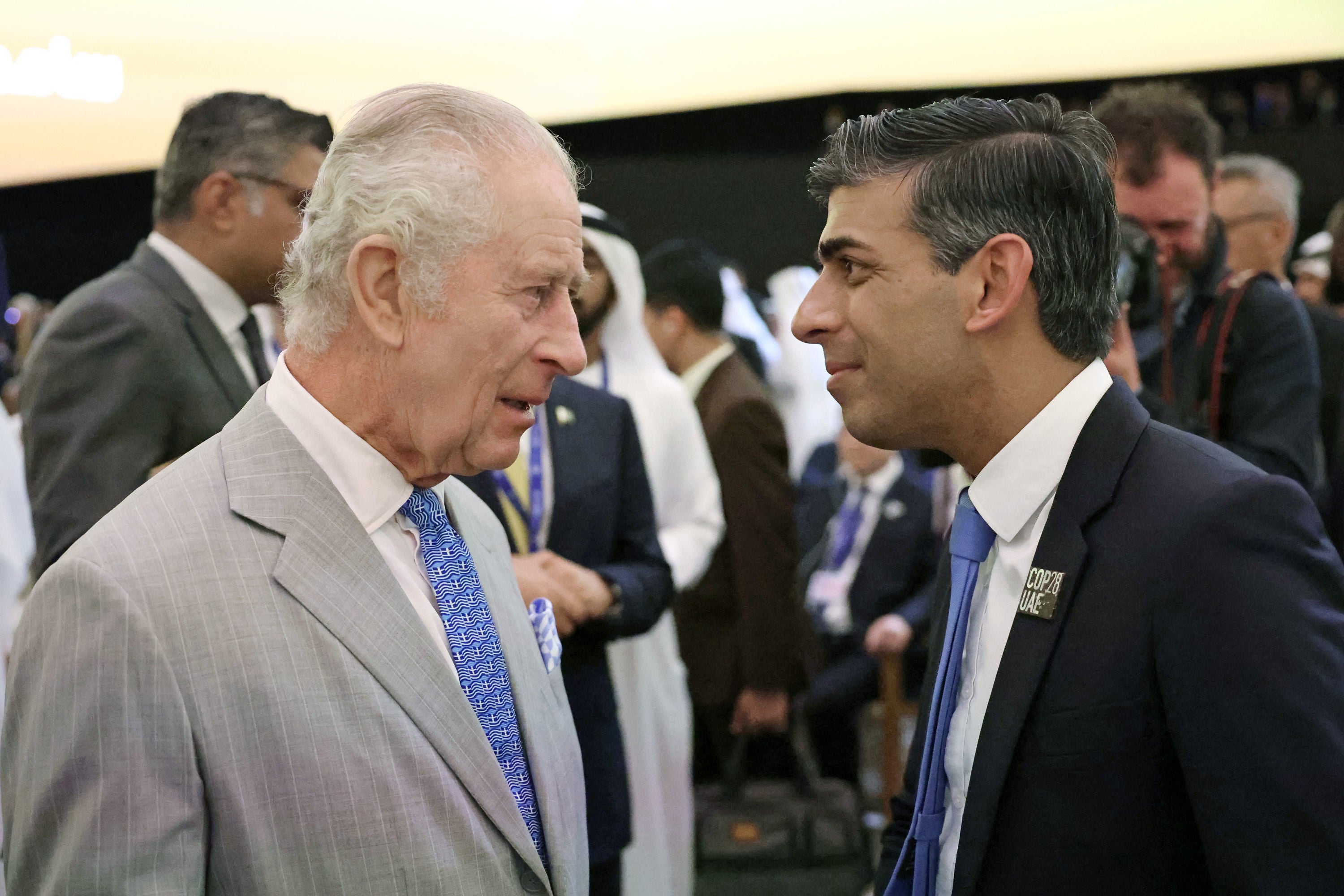 Rishi Sunak speaks to the King at Cop28 in Dubai