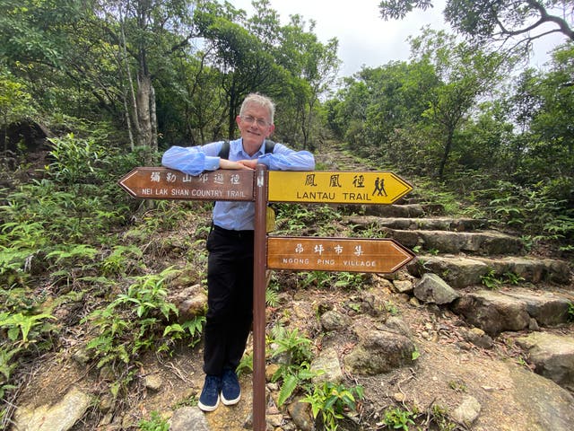 <p>Which way now? Simon Calder on the Lantau Trail</p>