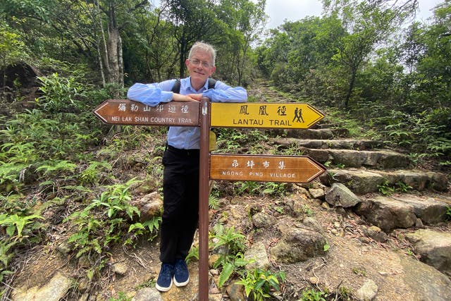 <p>Which way now? Simon Calder on the Lantau Trail</p>