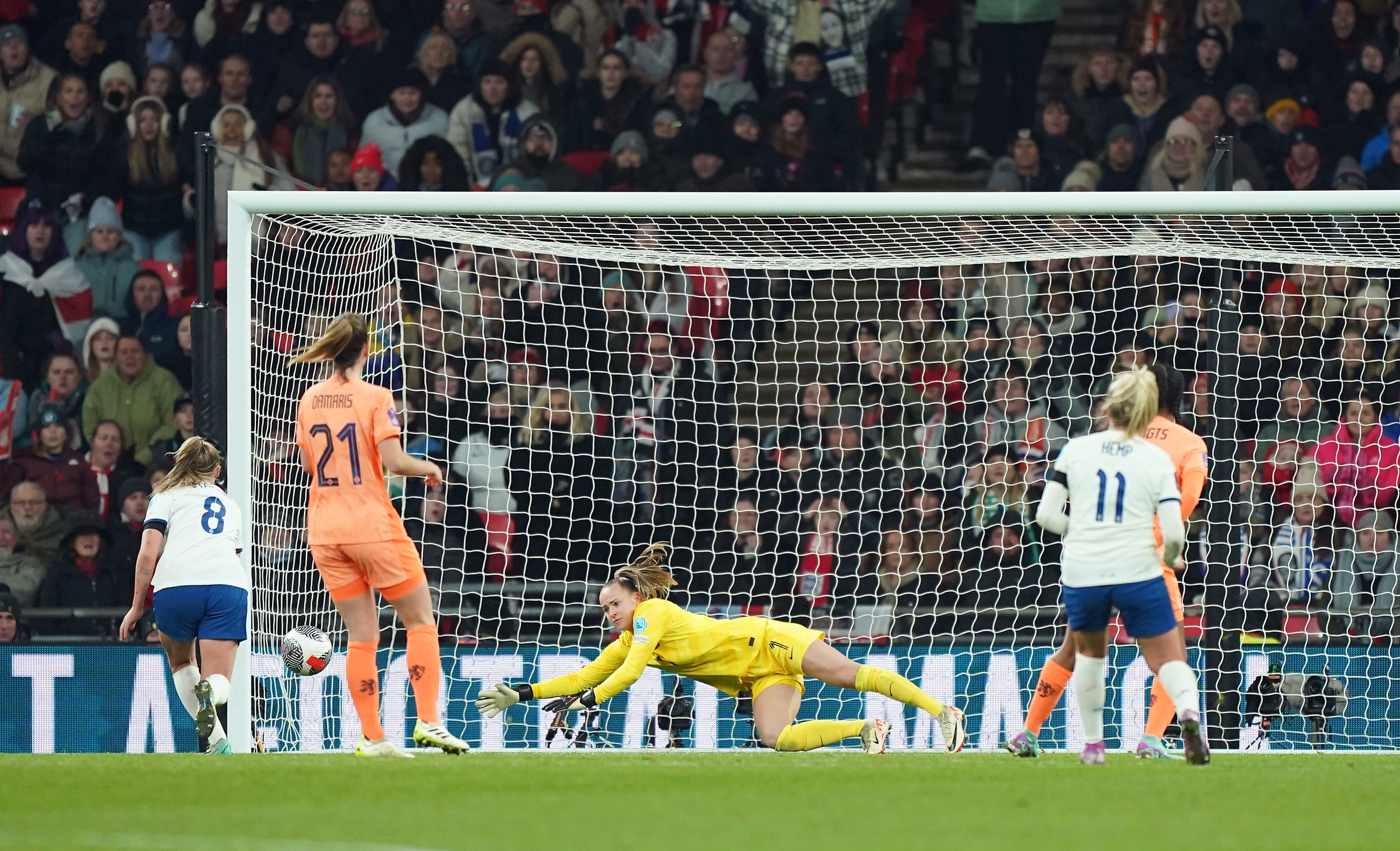 Lauren Hemp scored the second goal against the Netherlands